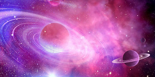 紫红色唯美宇宙太空星空唯美银河星球展板背景星辰背景